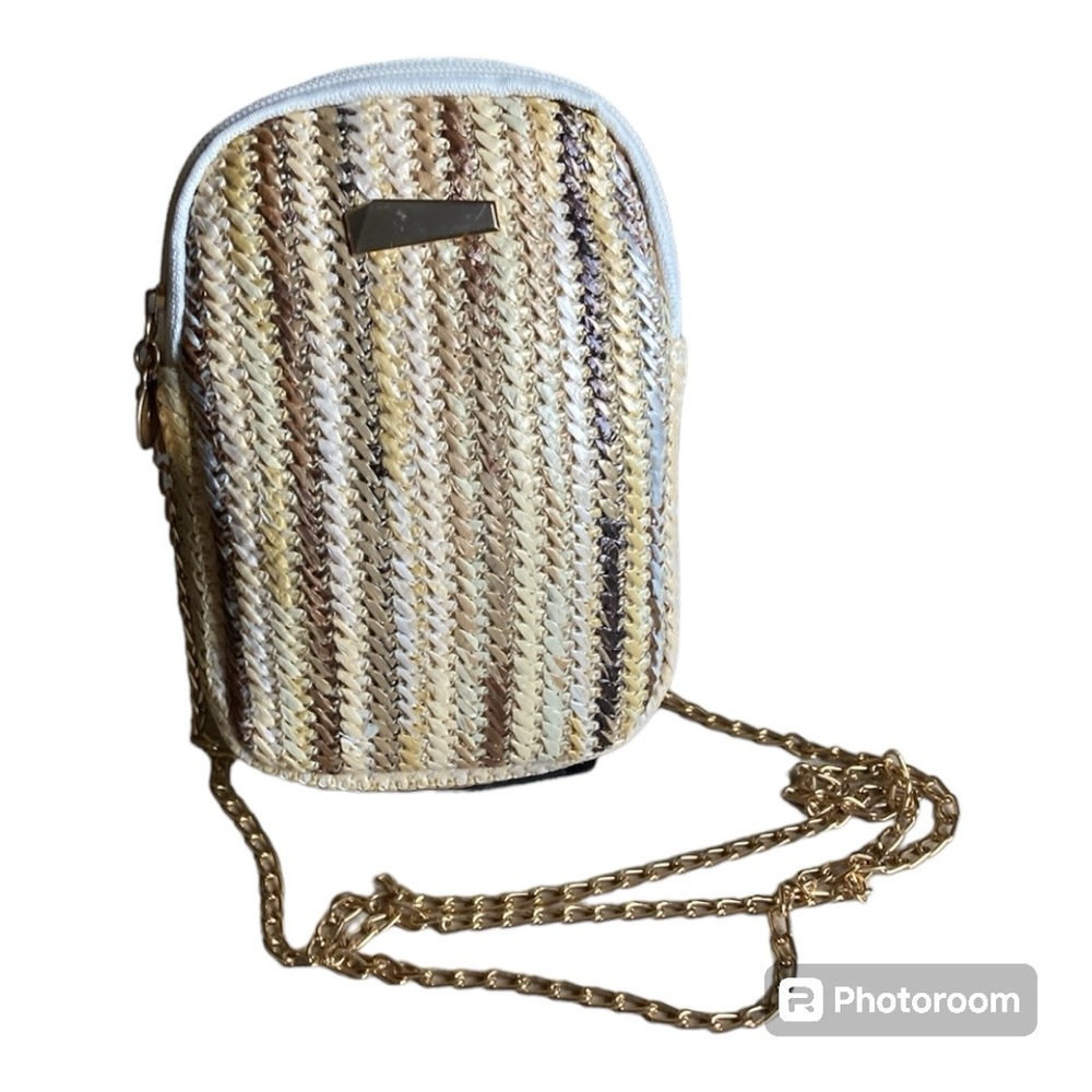 Mini Woven Striped Shoulder Bag  Fashion Versatile Phone Bag Shoulder Bag New